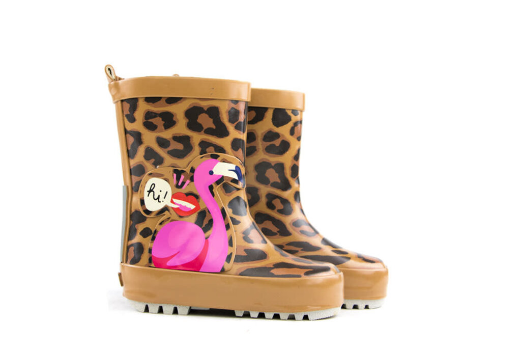 Shoesme  Shoesme Rain Boots Leopardo Flamingo