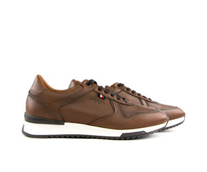 tommy hilfiger brown leather sneakers