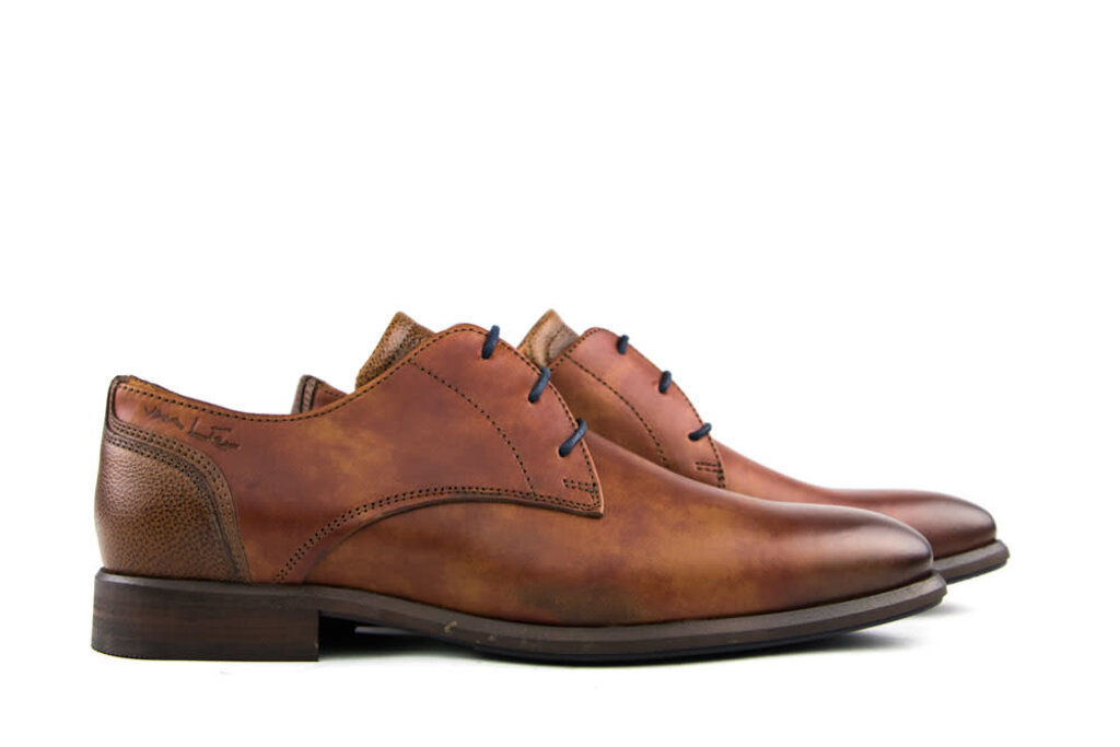 Van Lier Van Lier Veterschoen Cognac Leer Combi