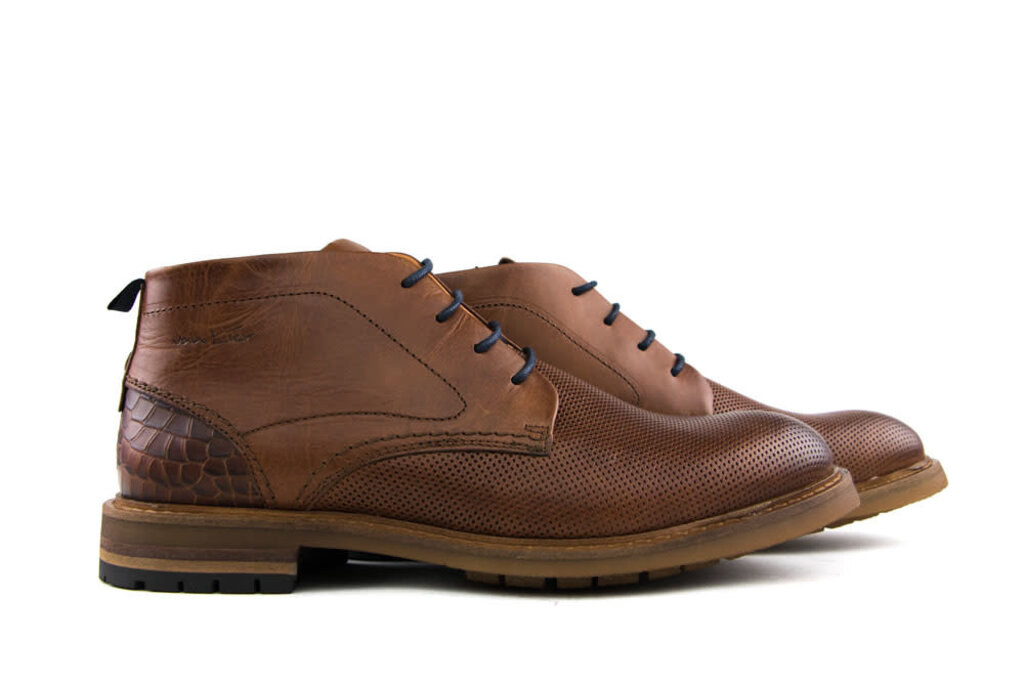 Van Lier Van Lier Schnürstiefel Cognac Perfo