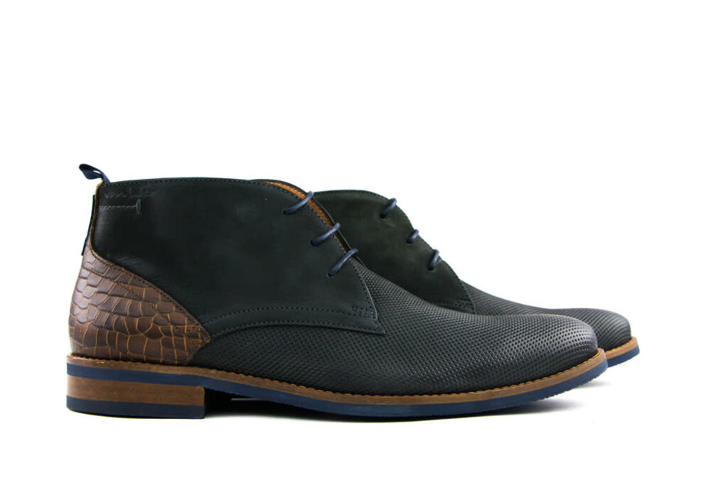 Van Lier Van Lier Hoge Veterschoen Grijs Nubuck