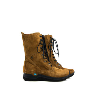 Wolky Wolky Hoge Veterboot Zigzag Liverpool Suede Cognac