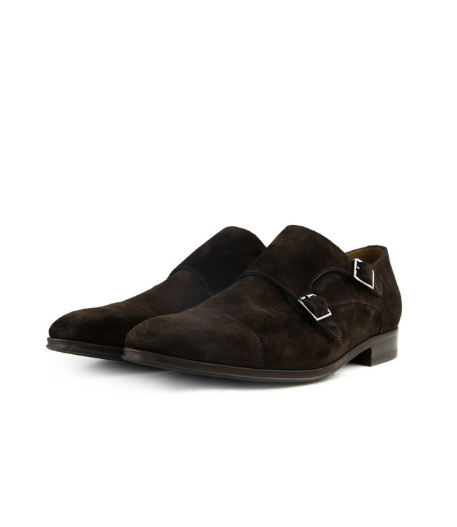 Van Bommel Buckle Dark Brown Suede