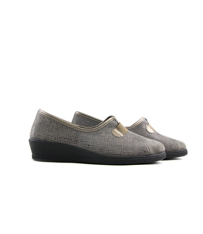 Rohde Loafers Grijs Linen Print