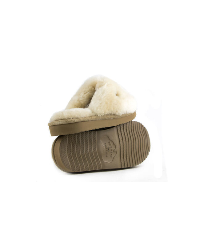 Warmbat Hausschuhe Mungo Fur Stone