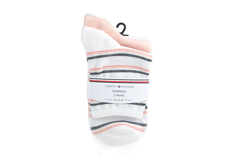 Tommy Hilfiger Short Sock Island Stripe Peach - Steenbergen Schoenen