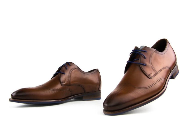 Floris van Bommel Veter Dark Cognac - Steenbergen Schoenen