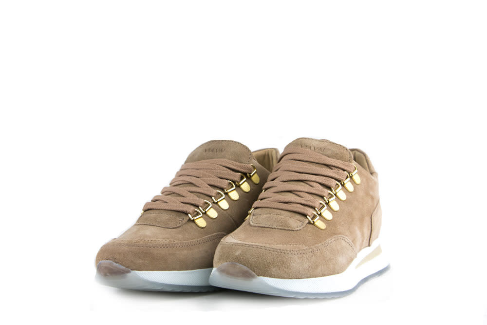 VIA VAI Sneaker NORA SADE Zwart Leer/Goud Combi - Bormans Modeschoenen