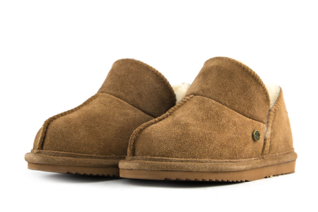 Warmbat Warmbat Pantoffels Willow Kids Cognac Suede