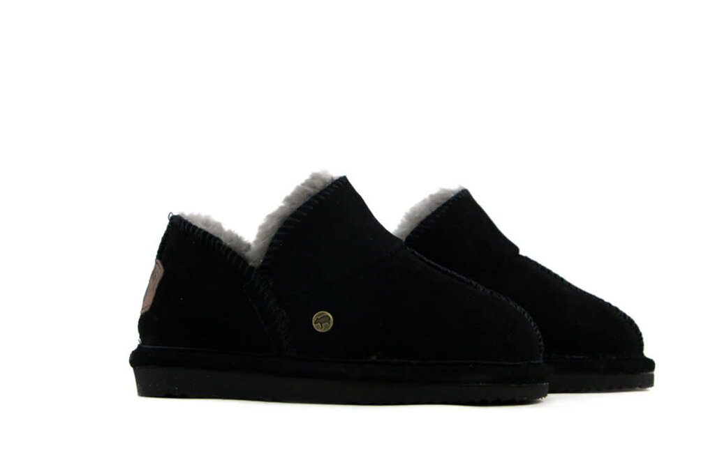 Warmbat Warmbat Pantoffels Willow Kids Zwart Suede