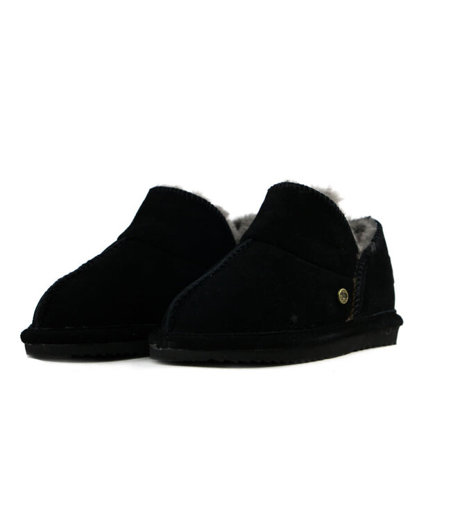 Warmbat Hausschuhe Willow Kids Schwarz Suede