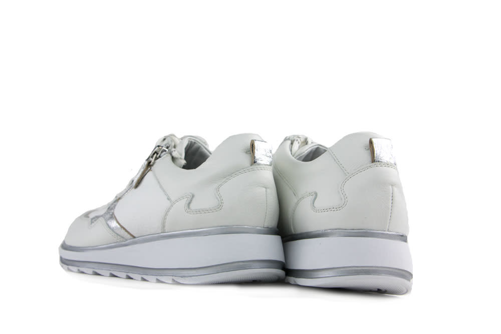 Durea Sneaker Wit Zilver - Steenbergen Schoenen