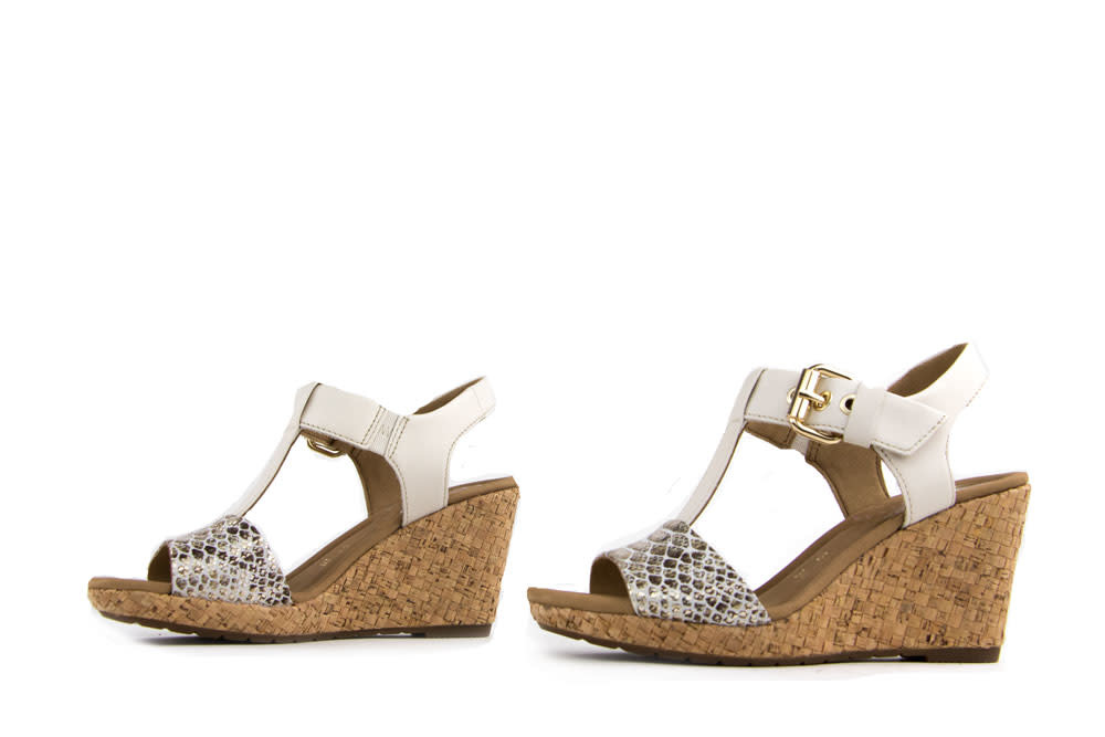 Gabor Sandals Wedge Platino Neve Snake | Worldwide Shipping ...