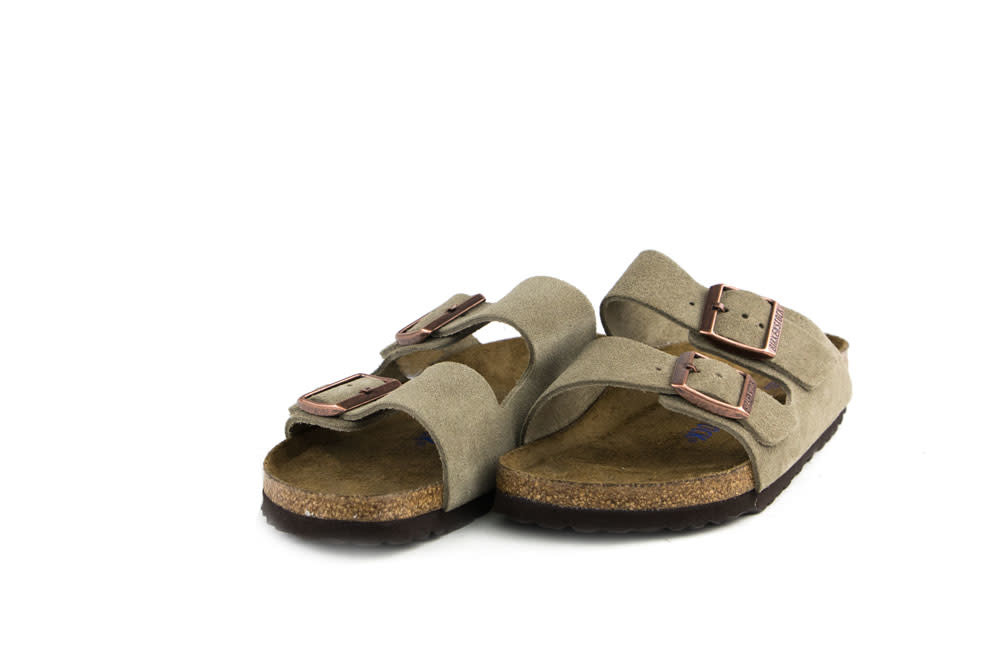 Birkenstock Arizona Suede Taupe Narrow - Steenbergen Schoenen