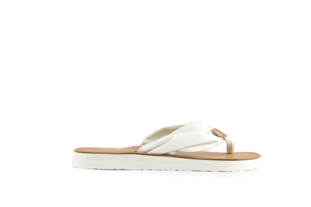 Tommy Hilfiger Tommy Hilfiger Leather Footbed Beach Sandal Ivory