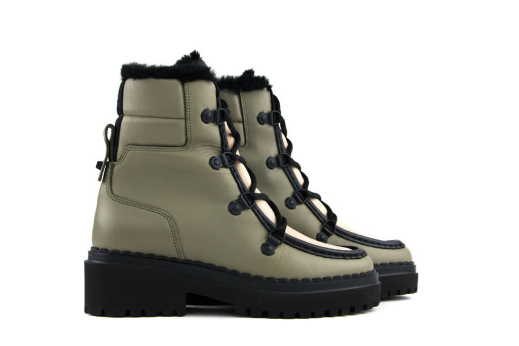 Nubikk Nubikk Veterboots Groen Fae Prime Fur Light Combi