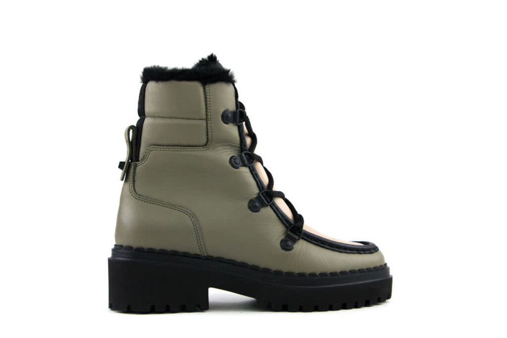 Nubikk Nubikk Veterboots Groen Fae Prime Fur Light Combi