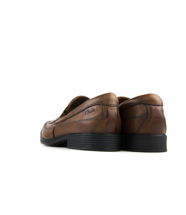 Clarks Tilden Free Dark Tan Leather