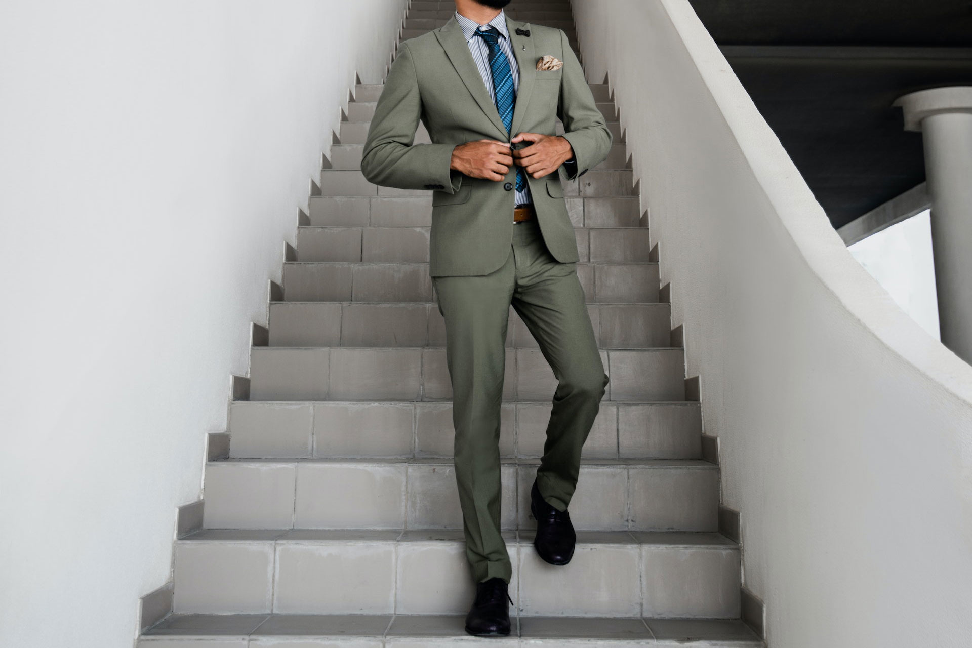 Welke schoenen onder een groen pak?