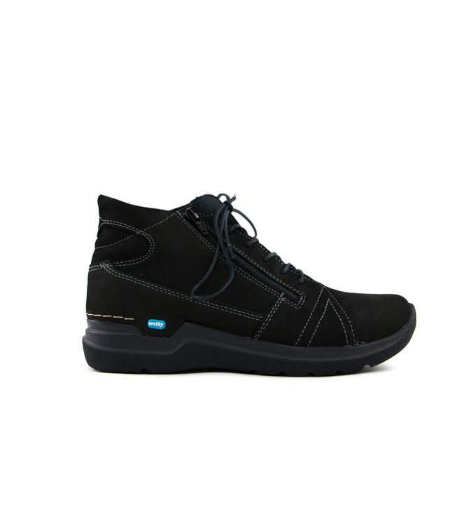 Wolky High Lace-Up Why Black Antique Nubuck