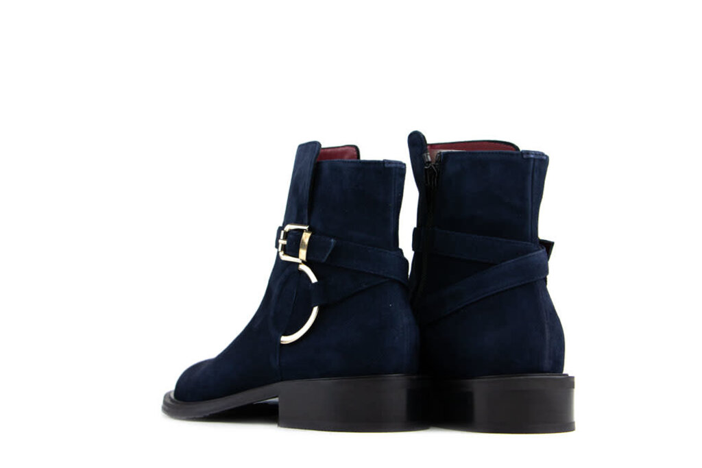 Lilian Lilian Ankle Boots Ring Blue Suede