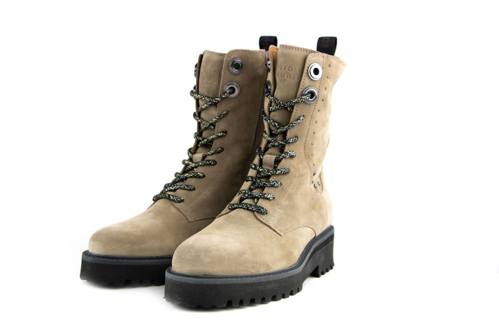 Piedi Nudi Veterboots Taupe Sabbia Suede I Wereldwijde Levering -  Steenbergen Schoenen