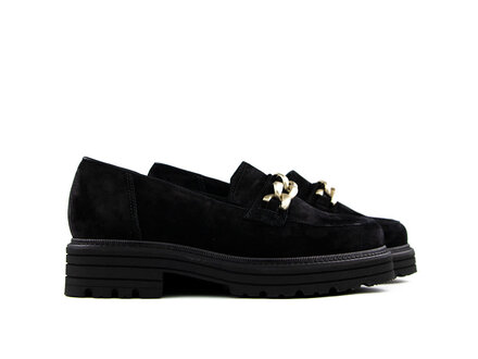 Durea Durea Loafers Chain Schwarz Suede K