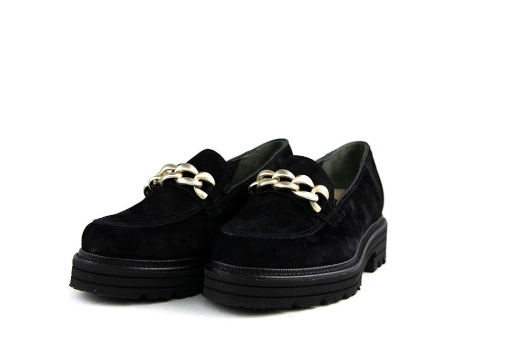 Durea Durea Loafers Chain Zwart Suede K-leest