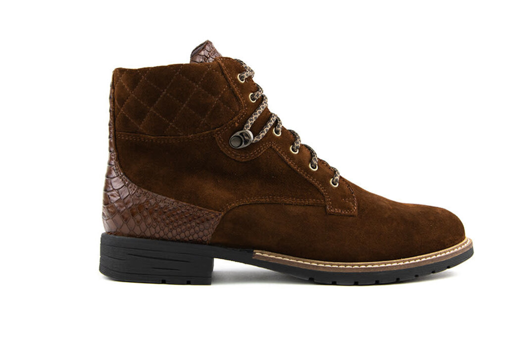 Zegevieren Zonnebrand maatschappij Durea Dames Veterboots Cognac Suede H-leest - Gratis Verzending -  Steenbergen Schoenen