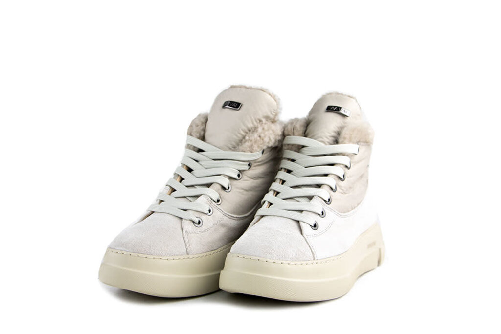 Via Vai Via Vai Hoge Sneaker Beige Teddy