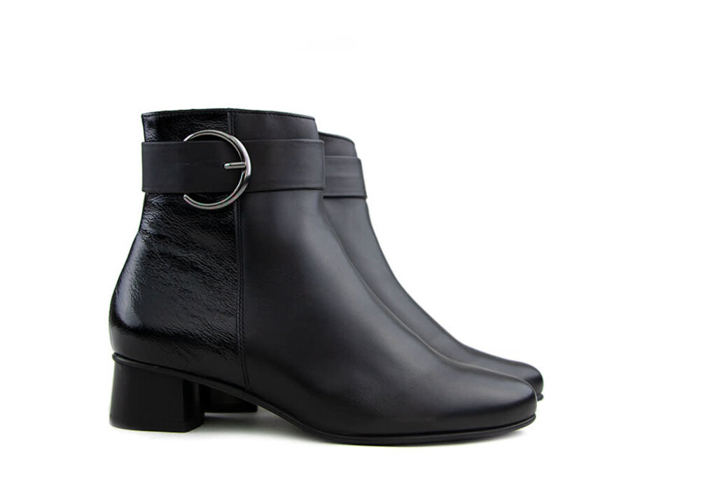 Hassia Hassia Ankle Boots Black Leather Crushlack