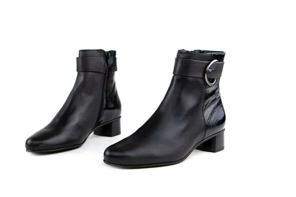 Hassia Hassia Ankle Boots Black Leather Crushlack
