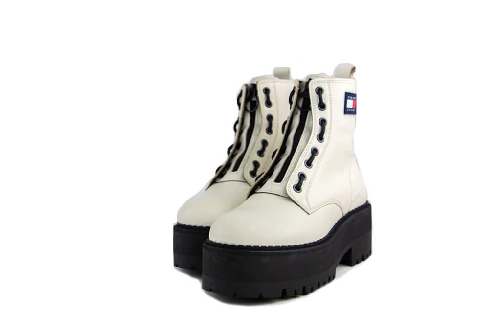 Tommy Hilfiger Tommy Hilfiger Veterboots Wit Jeans Tammy Higher Zip Up Ivory