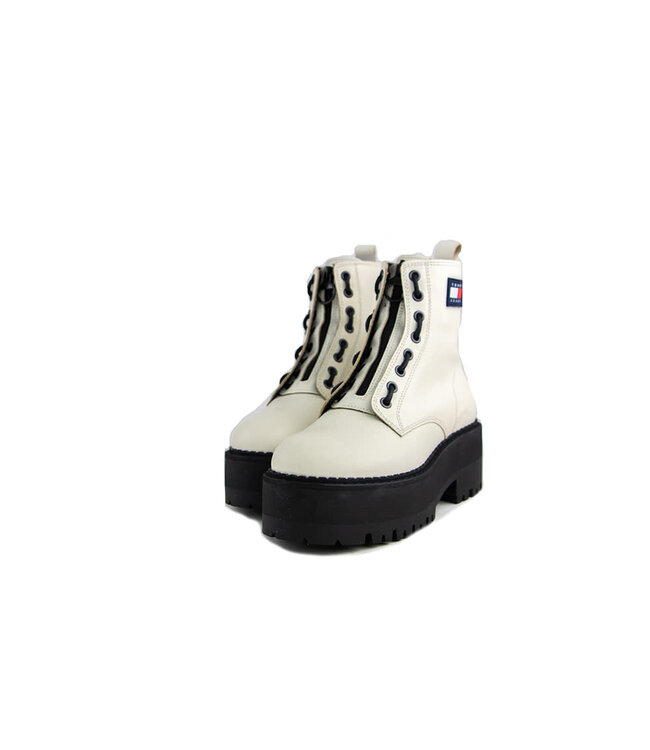 Tommy Hilfiger Schnürstiefel Wit Jeans Tammy Higher Zip Up Ivory