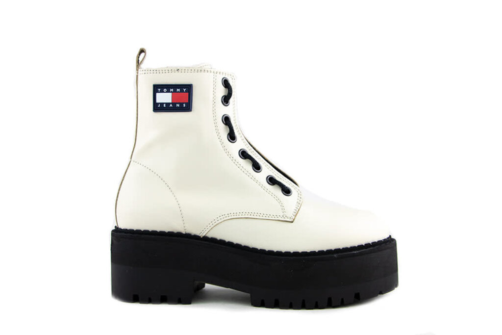 Tommy Hilfiger Tommy Hilfiger Veterboots Wit Jeans Tammy Higher Zip Up Ivory