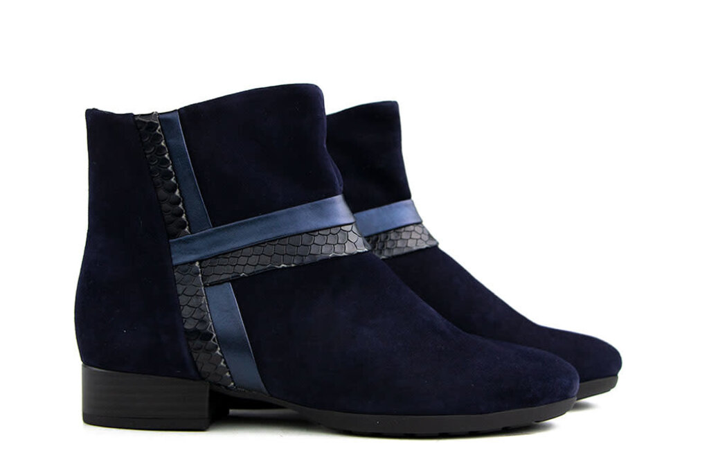 Gabor Gabor Enkellaarzen Blauw Suede Snake