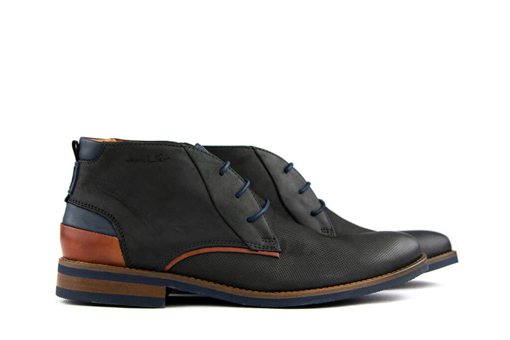 Van Lier Van Lier Hohe Schnürschuh Grijs Cognac