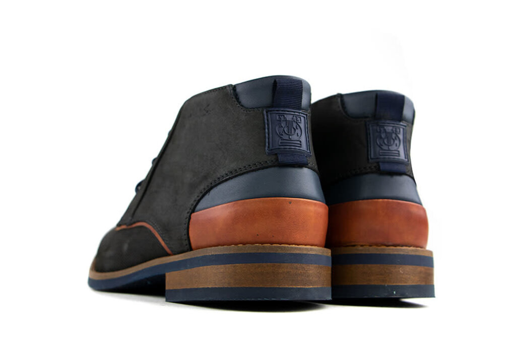 Van Lier Van Lier Hohe Schnürschuh Grijs Cognac
