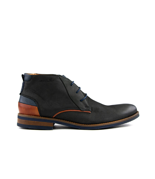 Van Lier Hoge Veterschoen Grijs Cognac