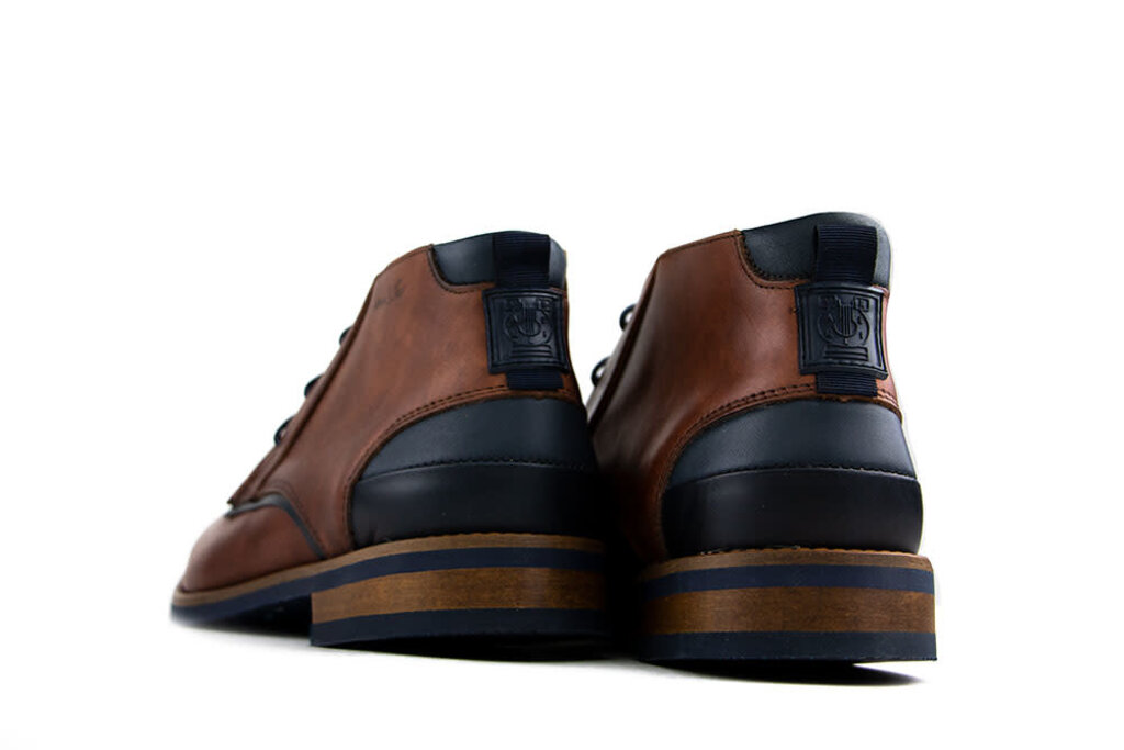 Van Lier Van Lier Hoge Veterschoenen Cognac Combi