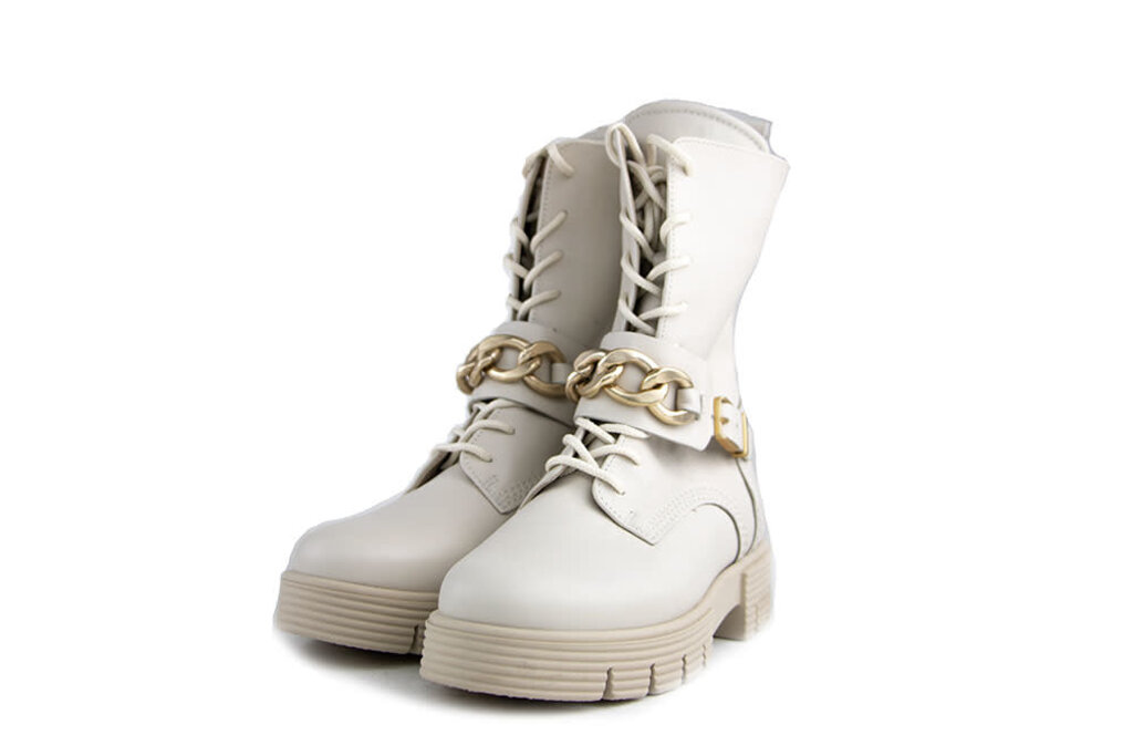 Gabor Gabor Lace-up Boots Chains Creme
