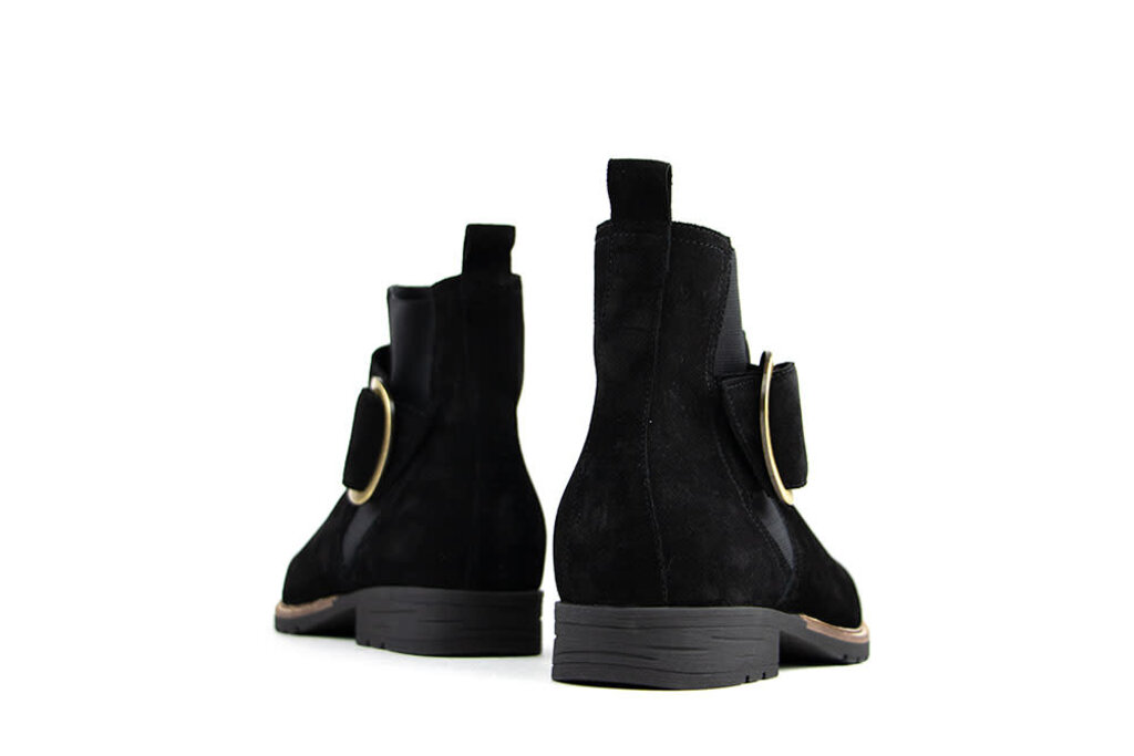 Durea Ankle Boots Black Suede Gesp I Low Worldwide Shipment Fees