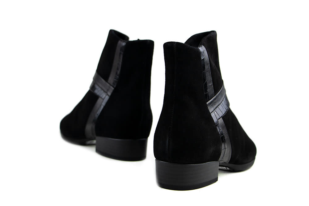 Gabor Enkellaarzen Zwart Suede Kroko I Gratis verzending in NL va €40 -  Steenbergen Schoenen