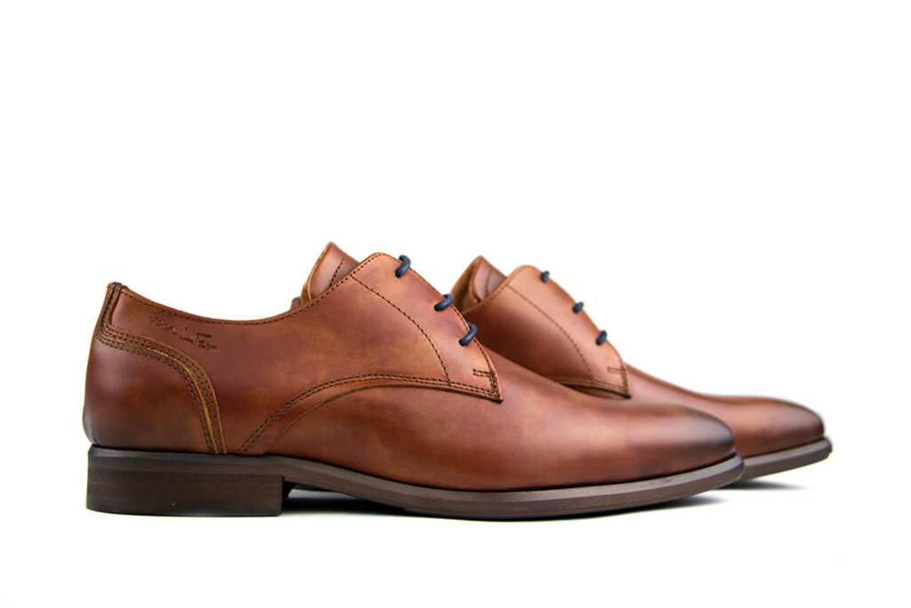 Van Lier Van Lier Schnürschuhen Cognac Leer