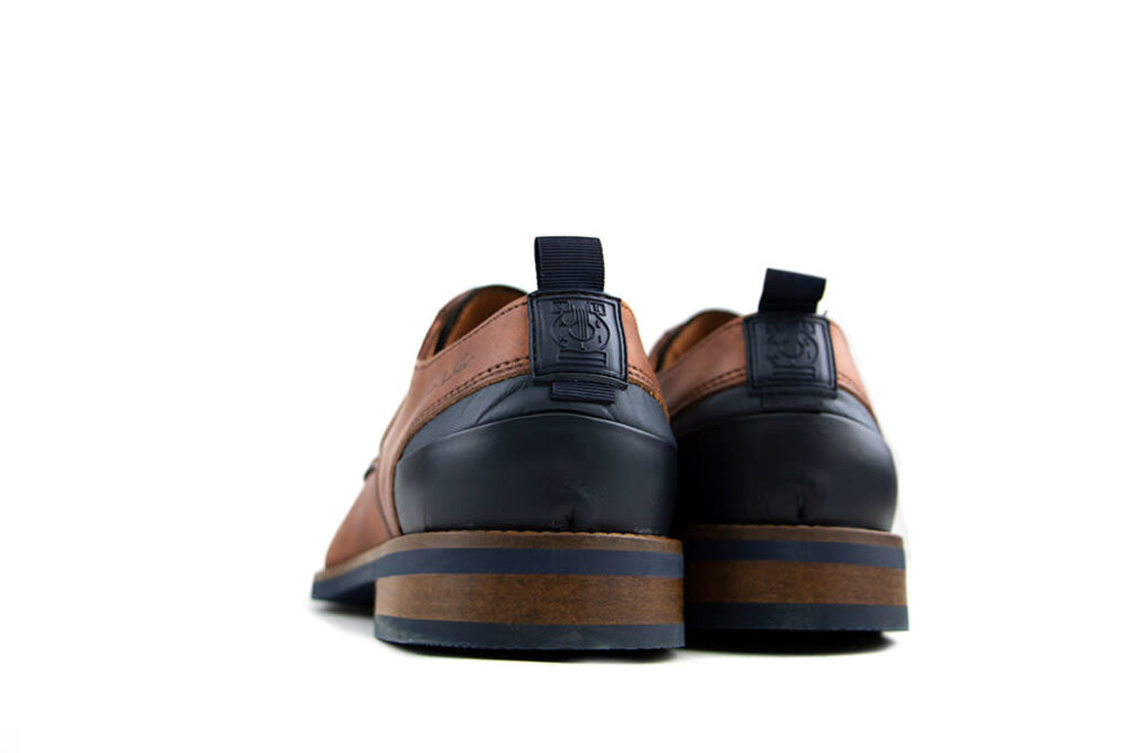 Van Lier Van Lier Veterschoenen Cognac Combi