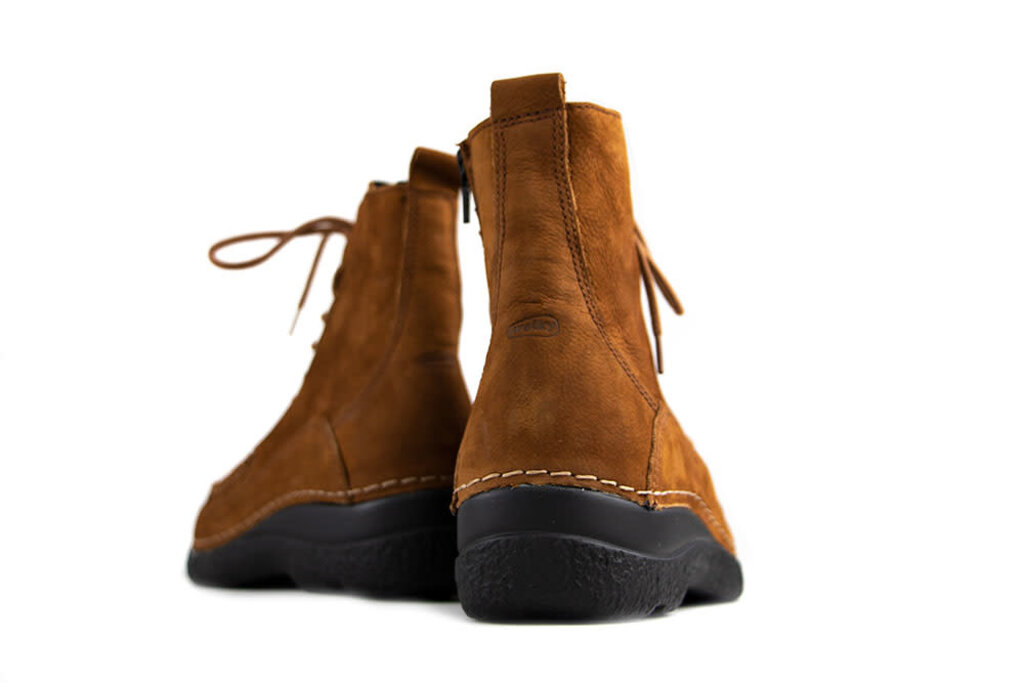 Wolky Wolky Roll Boots Zip Antique Nubuck Cognac