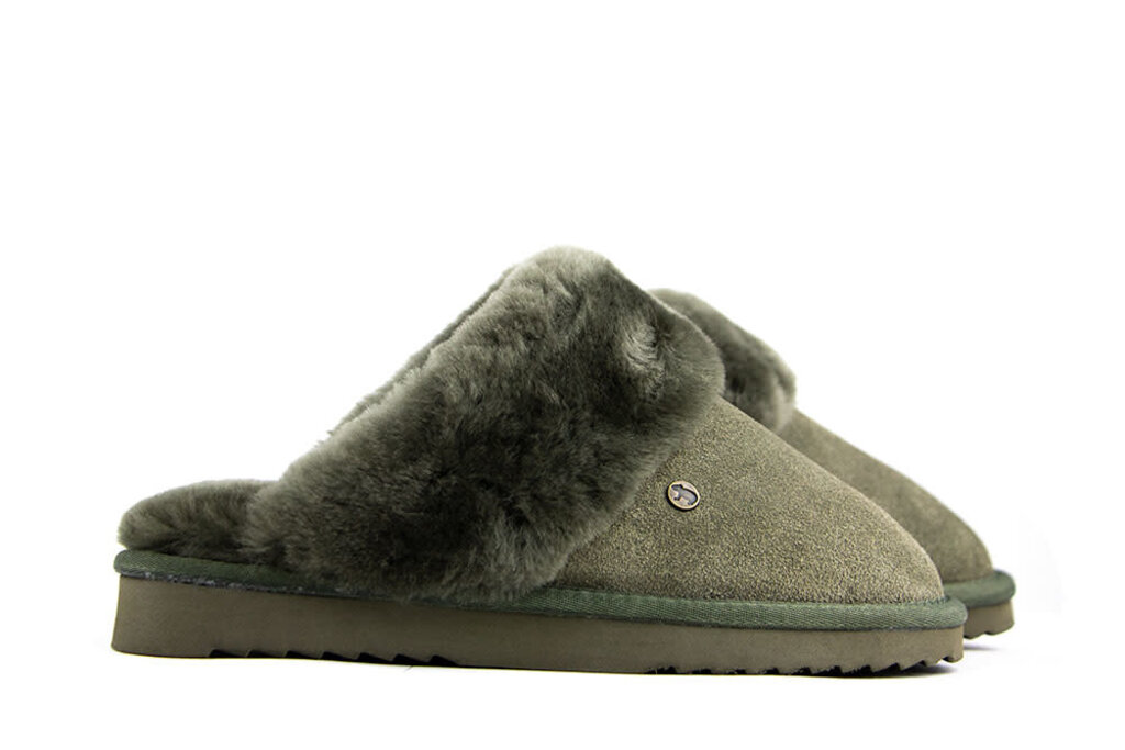 Warmbat Warmbat Slippers Flurry Olive Suede