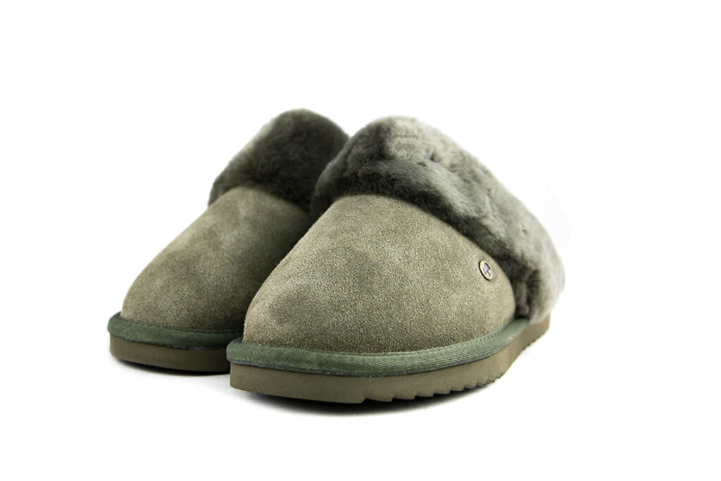 Warmbat Warmbat Slippers Flurry Olive Suede