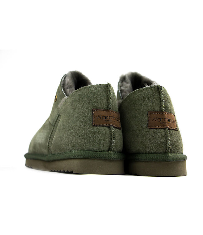 Warmbat Pantoffels Groen Willow Suede