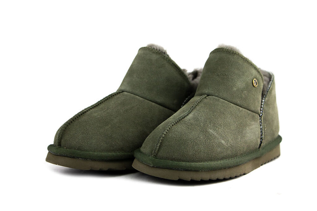 Warmbat Warmbat Pantoffels Groen Willow Suede